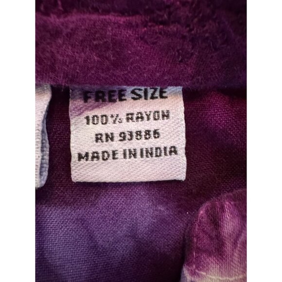 Vintage Indian Tropical Fashion Tie-Dye Tunic Top One Size 100% Rayon Embroidere - Picture 6 of 16